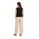 Yerse - 44220-37 – Chaleco negro con bolsillos decorativos 100% algodón orgánico - Mujer