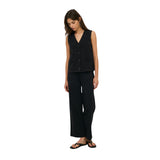 Yerse - 44220-37 – Chaleco negro con bolsillos decorativos 100% algodón orgánico - Mujer