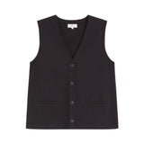 Yerse - 44220-37 – Chaleco negro con bolsillos decorativos 100% algodón orgánico - Mujer