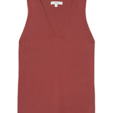 Yerse – 44511-79 – Top de tirantes de canalé color frambuesa con escote en V - Mujer