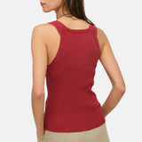 Yerse – 44511-79 – Top de tirantes de canalé color frambuesa con escote en V - Mujer