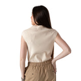 Yerse – 44512-2 – Top de canalé sin mangas de color crudo - Mujer