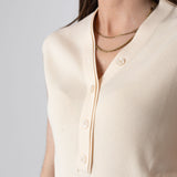 Yerse – 44512-2 – Top de canalé sin mangas de color crudo - Mujer