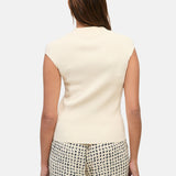 Yerse – 44512-2 – Top de canalé sin mangas de color crudo - Mujer