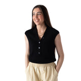 Top sin mangas negro de Yerse – Elegancia minimalista Konestilochic