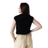 Yerse – 44512-37 – Top negro de canalé sin mangas - Mujer