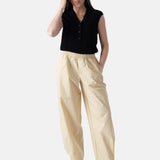 Yerse – 44512-37 – Top negro de canalé sin mangas - Mujer
