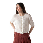 Cárdigan beige calado mujer Yerse | Punto fino elegante Konestilochic
