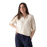 Cárdigan crema de algodón orgánico para mujer | Yerse Konestilochic