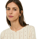 Yerse – 44546-2 – Cárdigan calado con manga francesa 100% algodón orgánico de color crudo - Mujer