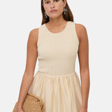 Yerse – 44565-2 – Vestido crudo largo bimateria de tirantes y forro - Mujer