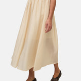 Yerse – 44565-2 – Vestido crudo largo bimateria de tirantes y forro - Mujer