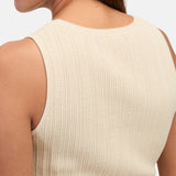 Yerse – 44565-2 – Vestido crudo largo bimateria de tirantes y forro - Mujer