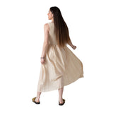 Yerse – 44565-2 – Vestido crudo largo bimateria de tirantes y forro - Mujer
