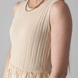 Yerse – 44565-2 – Vestido crudo largo bimateria de tirantes y forro - Mujer