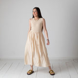Yerse – 44565-2 – Vestido crudo largo bimateria de tirantes y forro - Mujer