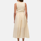 Yerse – 44565-2 – Vestido crudo largo bimateria de tirantes y forro - Mujer