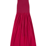 Yerse – 44565-79 – Vestido largo bimateria de tirantes color frambuesa - Mujer