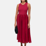 Yerse – 44565-79 – Vestido largo bimateria de tirantes color frambuesa - Mujer