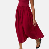 Yerse – 44565-79 – Vestido largo bimateria de tirantes color frambuesa - Mujer
