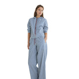 Yerse – 44812-256 – Pantalones de rayas con bolsillos y cordón 100% algodón - Mujer
