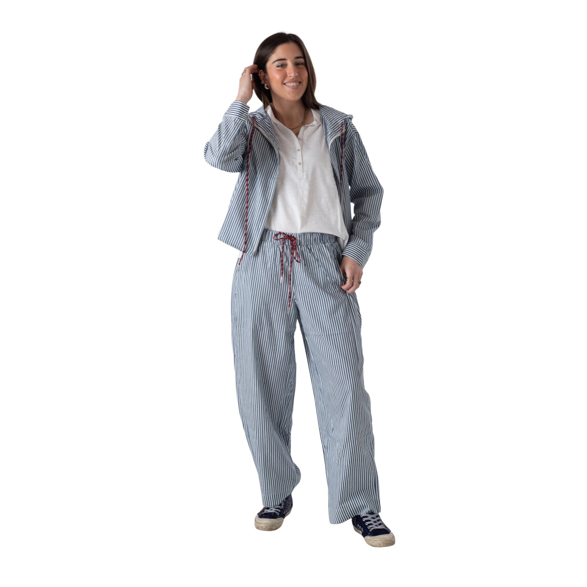 Pantalón azul de rayas Yerse para mujer, cómodo y ligero Konestilochic