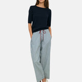 Yerse – 44812-256 – Pantalones de rayas con bolsillos y cordón 100% algodón - Mujer