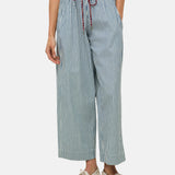 Yerse – 44812-256 – Pantalones de rayas con bolsillos y cordón 100% algodón - Mujer