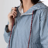 Yerse – 44813-256 – Sudadera azul de rayas con capucha y bolsillos 100% algodón - Mujer