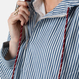 Yerse – 44813-256 – Sudadera azul de rayas con capucha y bolsillos 100% algodón - Mujer