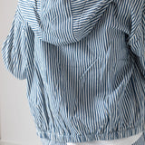 Yerse – 44813-256 – Sudadera azul de rayas con capucha y bolsillos 100% algodón - Mujer
