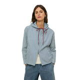 Yerse – 44813-256 – Sudadera azul de rayas con capucha y bolsillos 100% algodón - Mujer