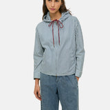 Yerse – 44813-256 – Sudadera azul de rayas con capucha y bolsillos 100% algodón - Mujer