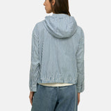 Yerse – 44813-256 – Sudadera azul de rayas con capucha y bolsillos 100% algodón - Mujer