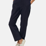 Yerse – 44816-55 – Pantalones rectos azul marino con bolsillos 100% téncel - Mujer