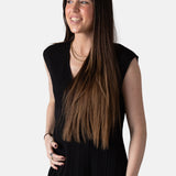 Yerse - 44822-37 – Vestido negro sin mangas con efecto arrugado y forro de algodón - Mujer