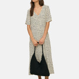 Yerse – 44825-102 – Vestido midi fluido de manga corta 100% viscosa - Mujer