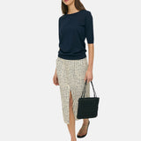 Yerse - 44827-102 – Falda midi estampada de crepe 100% viscosa - Mujer