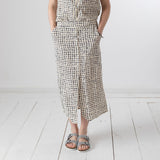 Yerse - 44827-102 – Falda midi estampada de crepe 100% viscosa - Mujer