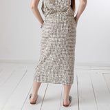Yerse - 44827-102 – Falda midi estampada de crepe 100% viscosa - Mujer