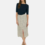 Yerse - 44827-102 – Falda midi estampada de crepe 100% viscosa - Mujer