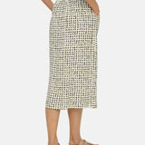 Yerse - 44827-102 – Falda midi estampada de crepe 100% viscosa - Mujer