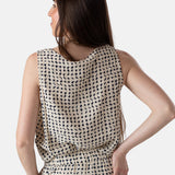 Yerse - 44831-102 – Top de tirantes de crepe 100% viscosa con escote redondo y botones - Mujer