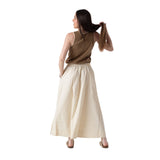 Yerse – 44837-2 – Falda midi de popelín 100% algodón de color crudo - Mujer