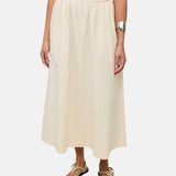 Yerse – 44837-2 – Falda midi de popelín 100% algodón de color crudo - Mujer
