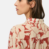 Yerse – 44840-181 – Camisa estampada de manga corta con lazo en el bajo - Mujer