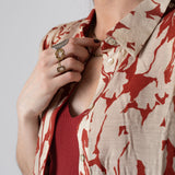 Yerse – 44840-181 – Camisa estampada de manga corta con lazo en el bajo - Mujer
