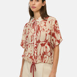 Yerse – 44840-181 – Camisa estampada de manga corta con lazo en el bajo - Mujer
