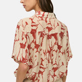 Yerse – 44840-181 – Camisa estampada de manga corta con lazo en el bajo - Mujer