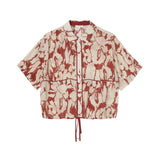 Yerse – 44840-181 – Camisa estampada de manga corta con lazo en el bajo - Mujer